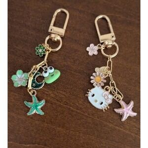 Sanrio Hello Kitty Keroppi Micro Bag Charms Set of 2 Mini Enamel Keychains